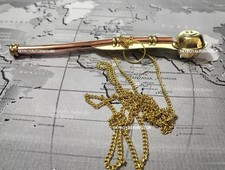 Pfeife Messing Vintage Police Acme Kugel mit Kette Made England verkorkt