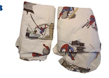 Pottery Barn Kids twin sheet set flat fitted Marvel Comics Spiderman cotton