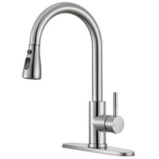 SOEBIZ Kitchen Faucets with Pull Down Sprayer, Brushed Nickel High Arc Single...