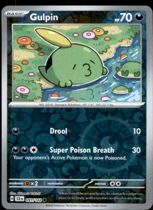 Gulpin 91/142 Common Stellar Crown Reverse Holo NM