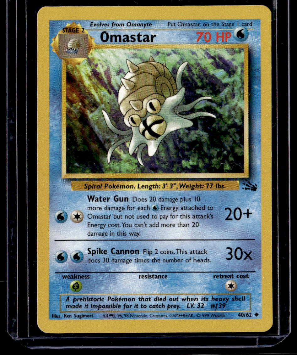 Omastar 40/62 Fossil Uncommon English Pokemon Card