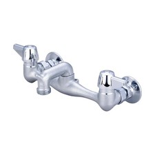 Central Brass 0051-URC Two Handle Wallmount Service Sink Faucet in Rough Chrome
