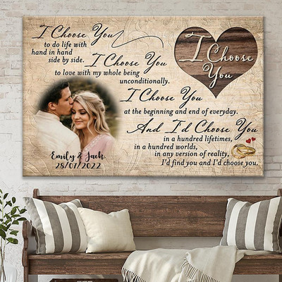 Personalized  Wall Art For Couples I Choose You To Do Life With Hand In Hand ...