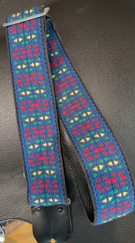 ACE GUITAR STRAP Late 1960's Blue Woven Hippie Beck Clapton Hendrix 