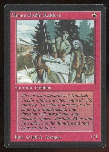 1993 MTG Magic the Gathering Beta Mons's Goblin Raiders LP Raw TCG Gaming Card