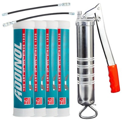 ADDINOL Mehrzweckfett L 2 G Graphitfett Grafitfett 4X 400 g + Fettpresse BockTec