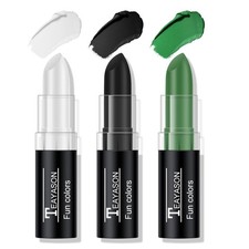 FREEORR 3 Colors White Black Green Face Body Paint Stick, C-White/Black/Green