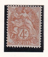 🦬STAMP / TIMBRE France Oblitéré N°110 - 4c Brun-Jaune Type Sage 🦬