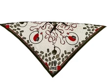 Rare Junior Gaultier Design Bandana Scarf White Green Red
