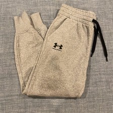 Under Armour Mens Rival Fleece Joggers Gray Loose Fit Sweatpants SM