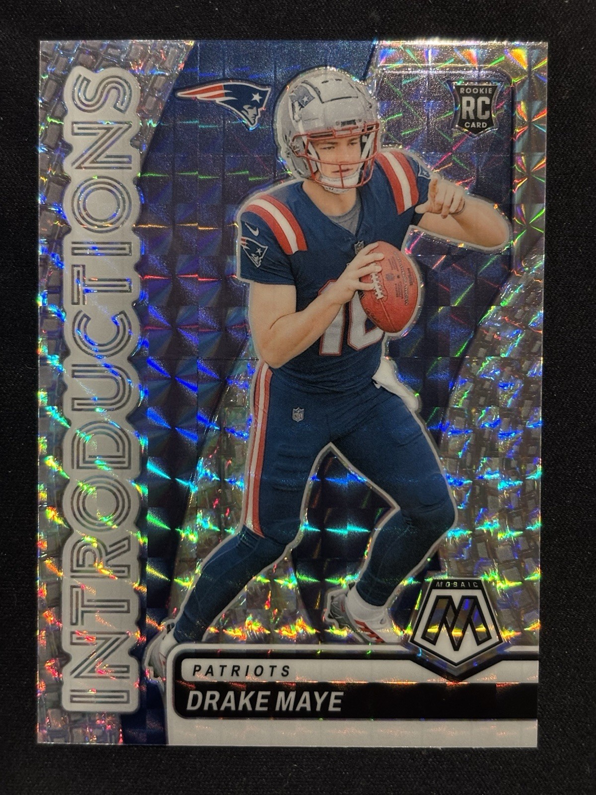 2024 Panini Mosaic #1 Drake Maye Introductions - Silver Mosaic Prizm RC