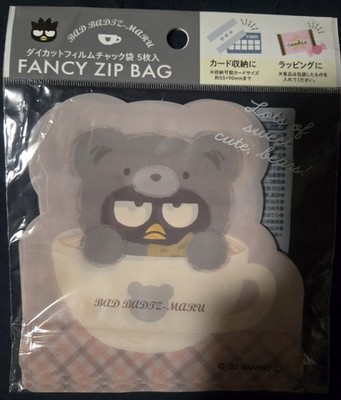 Sanrio Characters Fancy Zip Bag Bad Badts Maru Bear Wrapping Storage 5 Pieces