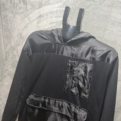 NovaMen Everything We Need Hoodie Black Quilted Pocket Zipper Drawstring Size L