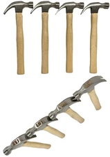Lot 4 NEW 16oz Wood Handle Claw Hammers Steel Head Carpenter Tool Set Bulk NOS