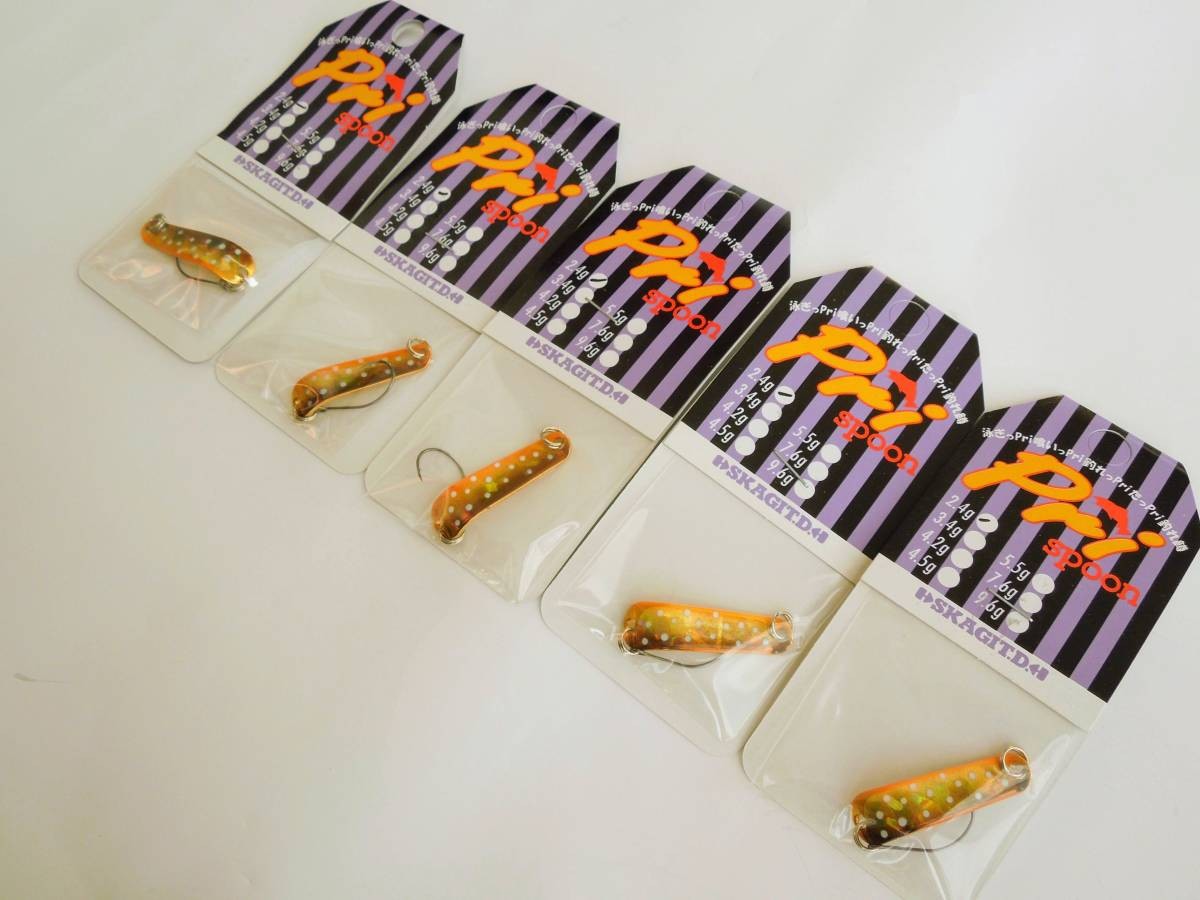 Skagit Designs Pri Spoon 2.4g Iwana (Gold) Set of 5 spoons - Image 3