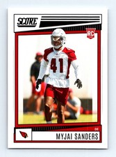#319 2022 Score  Myjai Sanders RC Arizona Cardinals