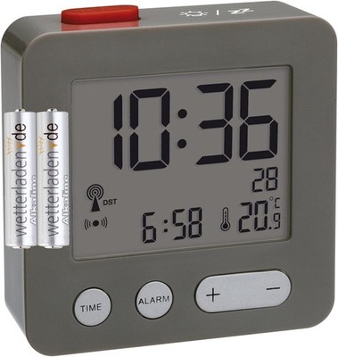 TFA Dostmann Funkwecker digital 60.2545 Temperatur Datum Snooze anthrazit