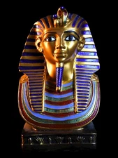 ANCIENT EGYPTIAN KING TUT Bust Tutankhamun Pharaoh Head Sculpture Figurine