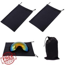 Seapon Ski Goggle Bag Pouch, Soft Micro-Fiber Storage Case, 2 Pack