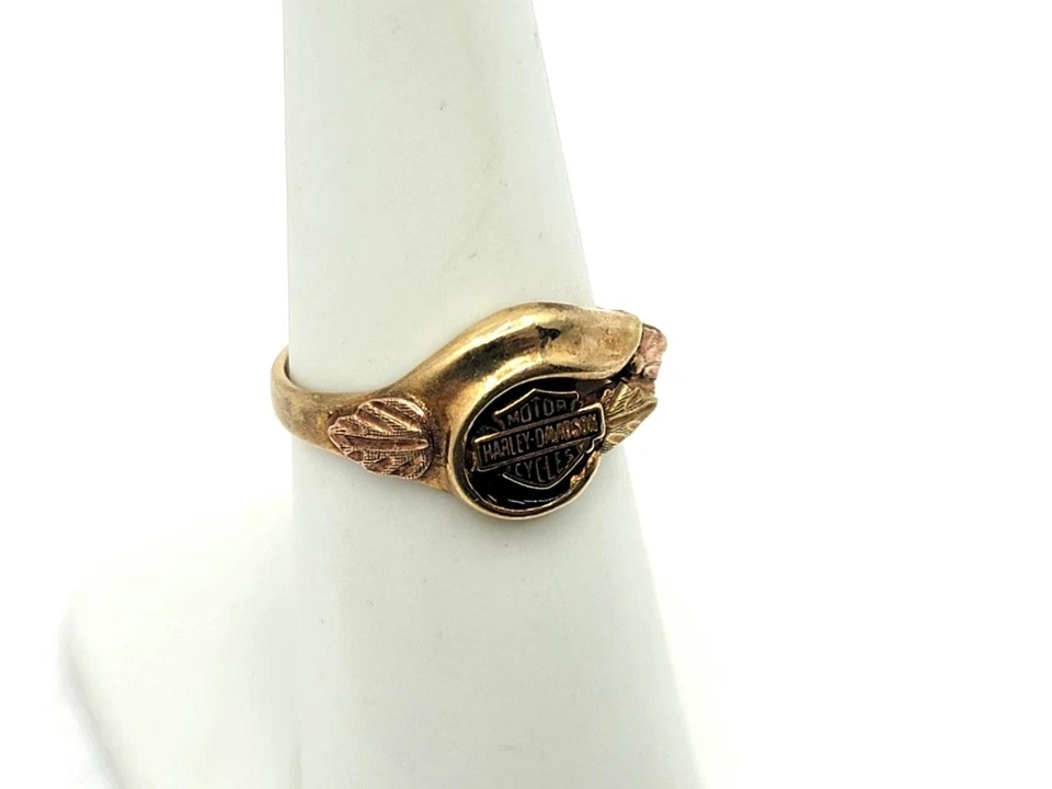 Anillo de mujer Harley Davidson, esmalte, hojas 10k, talla 6 BB24.5 Foto 2 de 4