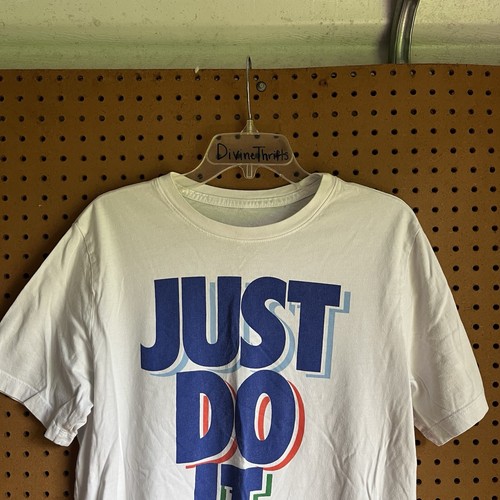 Nike Men’s The Nike Tee Just Do It Spell Out Graphic White T-Shirt Size Large - Picture 4 of 8