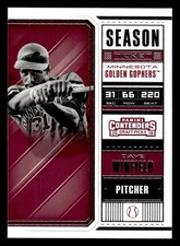 2018 Panini Contenders Draft Picks #12b Dave Winfield  Minnesota Golden Gophers