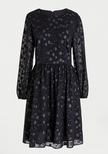 J. Crew A-Line Dress in Metallic Dot Jacquard - Size 4 - Black