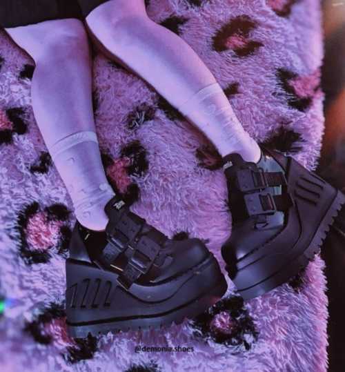 Black 90s Platform Shoes Sneaker Boots Stomp-28 Goth Punk Wedges 