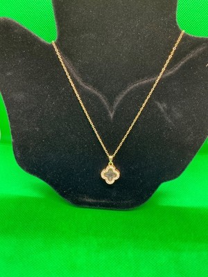 18K Gold Plated Stainless Steel Clover Necklace Pendant Gift Women New Chain