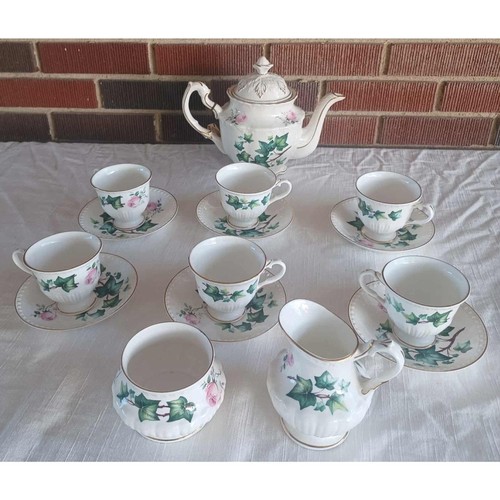 Crown Dorset Staffordshire England teiera ceramica 6 tazze piattini crema zucchero - Foto 1 di 7