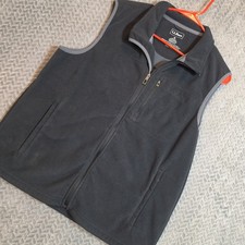 LL Bean Fleece Vest Mens Med Black Slightly Fitted Full Zip
