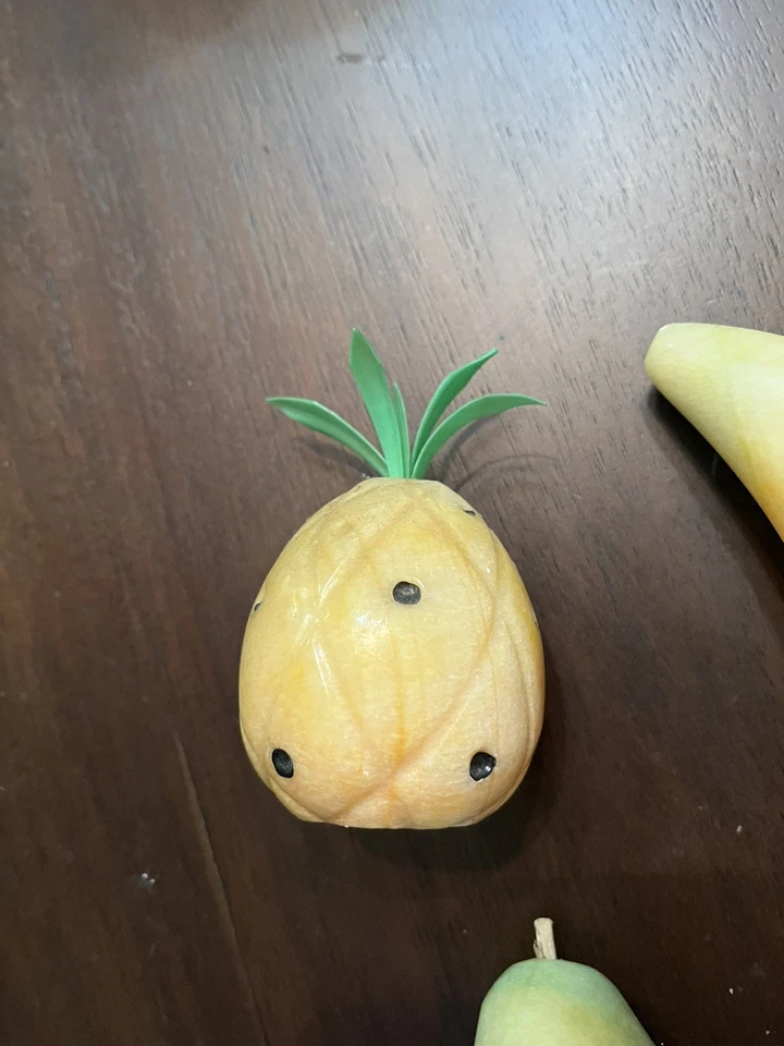 De colección 7 Piezas PIEDRA ITALIANA ALABASTRO Tallado a Mano Frutas Mezcladas MCM Foto 3 de 4