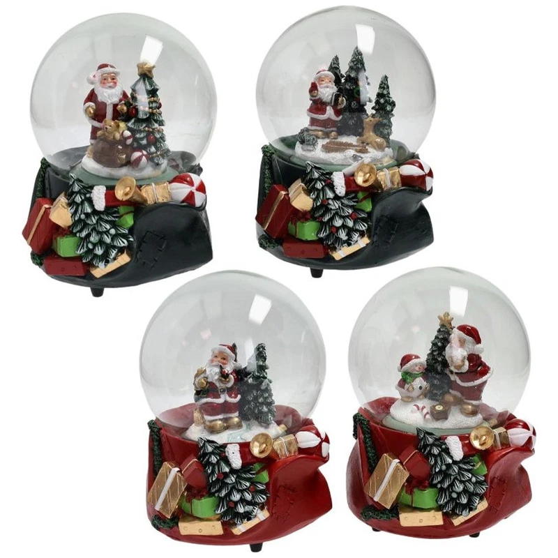 Palla di Neve Carillon Natale BRANDANI Babbo Natale Resina Vetro Decorazione, fotografia 9 di 9