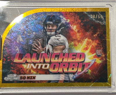 2024 Topps Chrome Cosmic Bo Nix GOLD INTERSTELLAR /50 RC LIO-6 BRONCOS SP ROOKIE