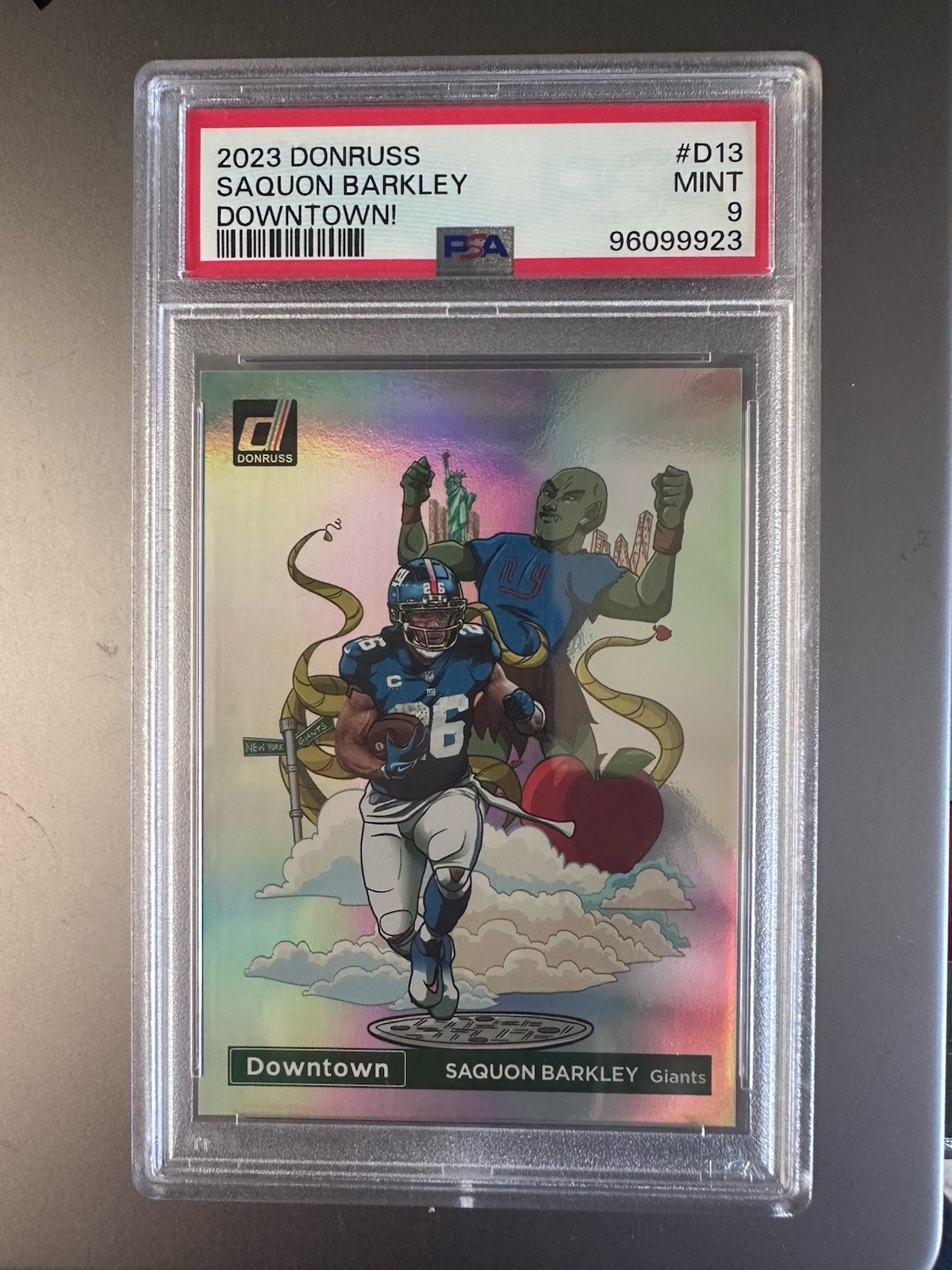 2023 Donruss Saquon Barkley Downtown PSA 9