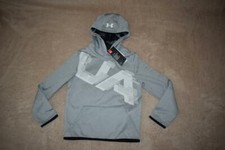 Under Armour Boys Armour Fleece Printed Hoodie 1318228 035 Youth Small Gray NWT