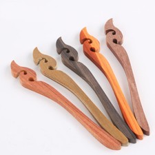 1 X Unfinished Chinese Wood Hair Pin Stick Clasp Clip Wood Turning Blank Vintage