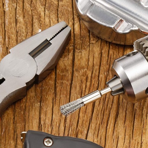 Set Spazzola Filo Acciaio Inox 50pz Dremel Strumento Rotante Die Smerigliatrice Ruota Rimozione - Foto 7 di 12