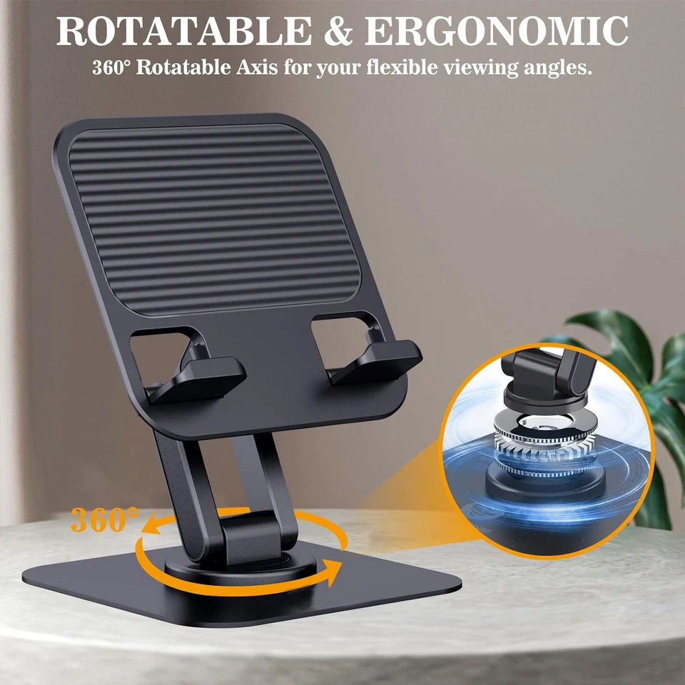 For iPad iPhone Stand 360 Adjustable Phone Tablet Holder Home Office Accessories - Image 3 of 4