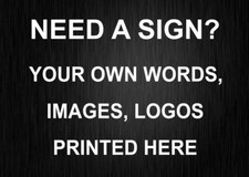 Metal Sign Custom UK Made Personalised Text Logo Image Customised Brushed Black