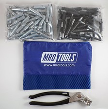 50 3/32  50 5/32 Cleco Fasteners  Cleco Pliers w/ Mesh Carry Bag K4S100-6 