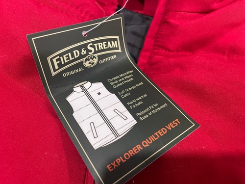 NWT Field & Stream Red Explorer Quilted Microfiber Vest #SAFVT1028 XL - Picture 6 of 7