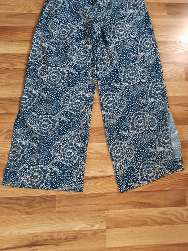 Pantaloni da spiaggia palazzo gamba larga floreale Maeve Anthropologie Anika taglia M spacco laterale usati in ottime condizioni - Foto 5 di 10