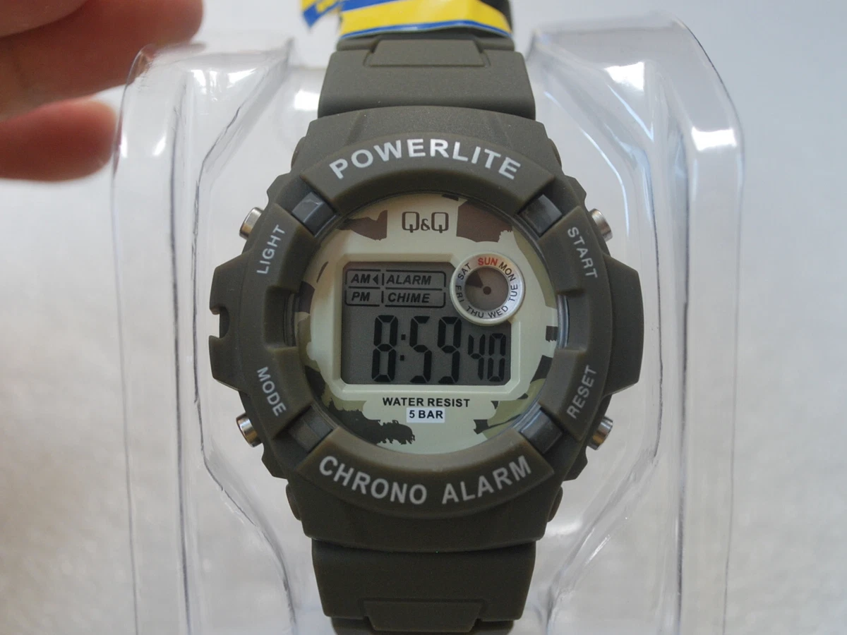 Q Q by Citizen Powerlite Chrono Alarm Men s Sports Watch M051J003Y