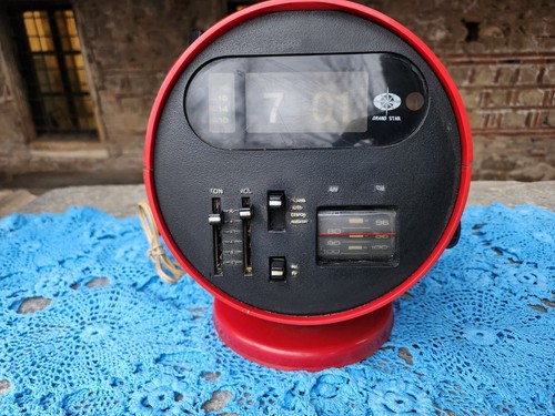 Grand Star GS-969 space age radio alarm flip clock, 1974, space age collectible - Picture 7 of 8