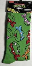Teenage Mutant Ninja Turtles Crew Socks Size 6-12 Nickelodeon Green