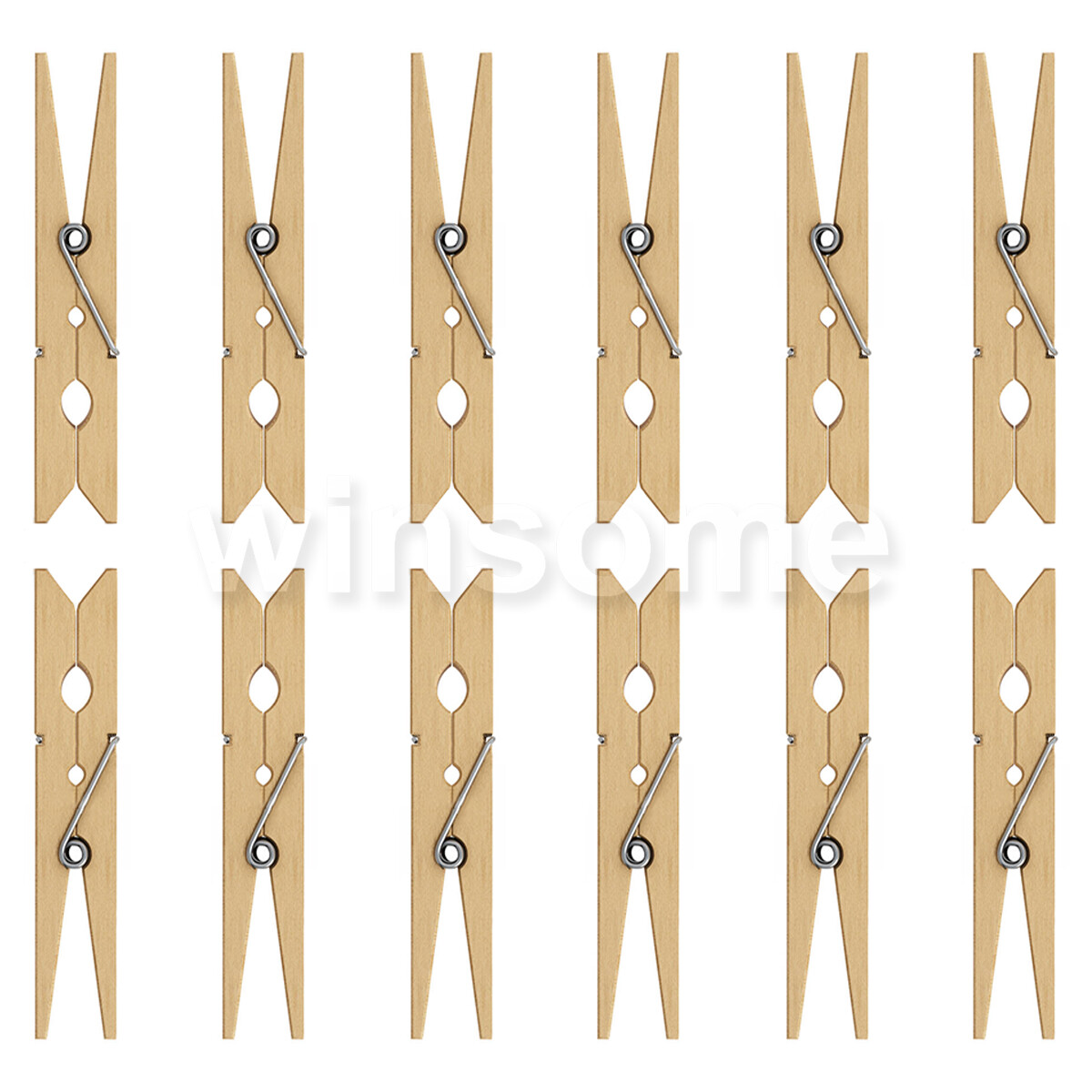 102 Wooden Clothes Pegs Clips Pine Rotary Washing Line Clothes Airer Garden Peg