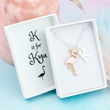 Flamingo Necklace, Personalised Gift, Children's Jewellery, Cute Animal Gifts
