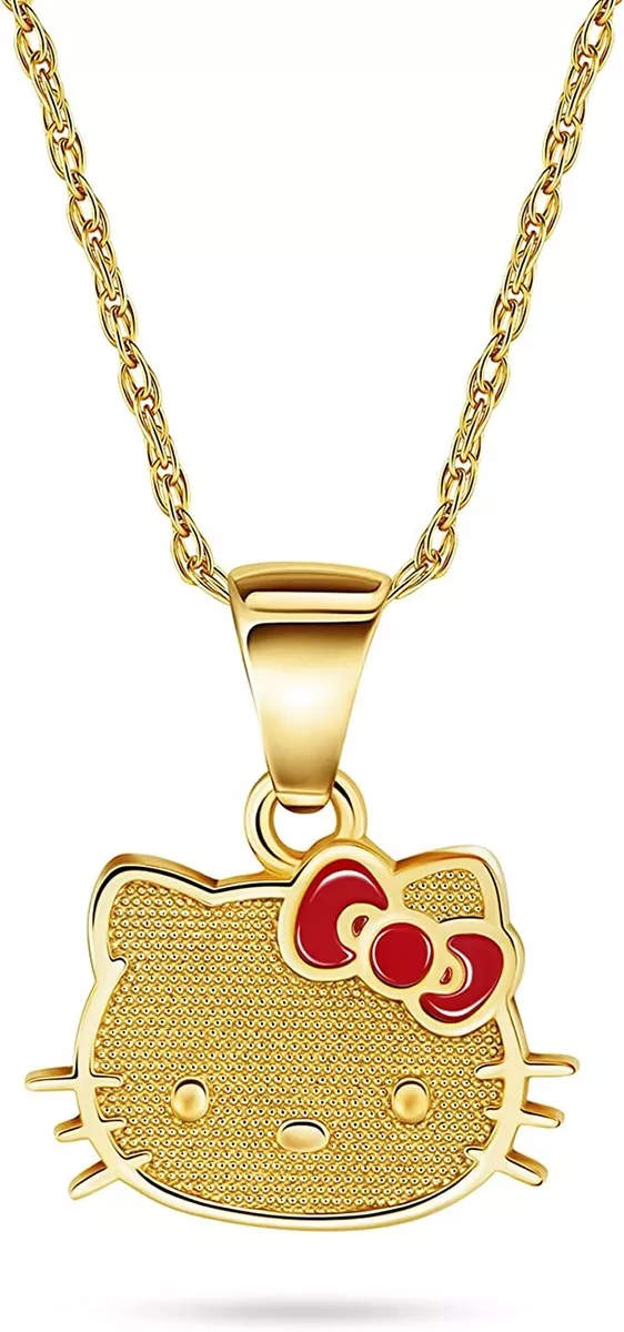 Hello Kitty Pendant Necklace 10K Gold 18