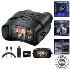 High Definition 4K Night Vision Binoculars with 5x Zoom  Rechargeable Battery